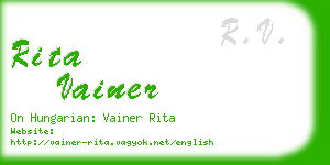 rita vainer business card